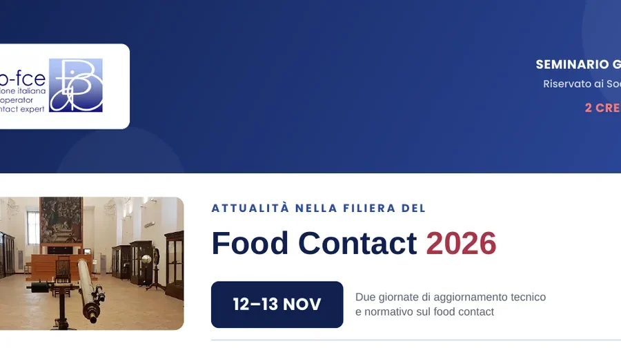 Free AIBO-FCE seminar "Current issues in the food contact supply chain 2026", 12-13 November